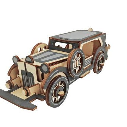 Natural Wood 3D Puzzle Antique Car Craft Building Set