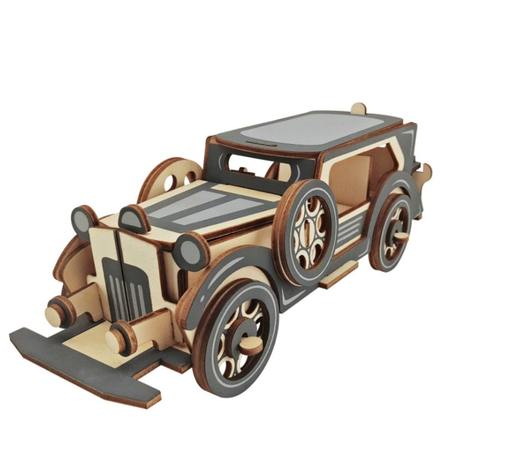 Natural Wood 3D Puzzle Antique Car Craft Building Set