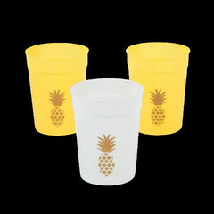 12 Oz Pineapple Icon Plastic Tumblers