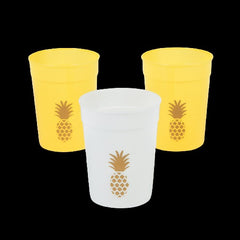 12 Oz Pineapple Icon Plastic Tumblers