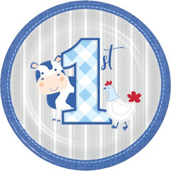 Farm First Birthday Dessert Plates