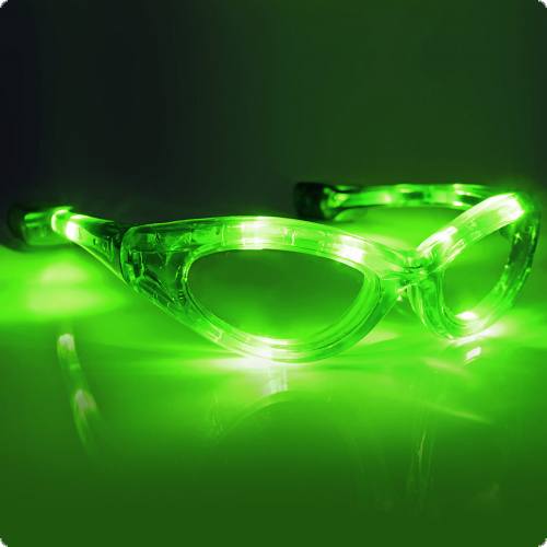 LED Light Up Green Sunglasses