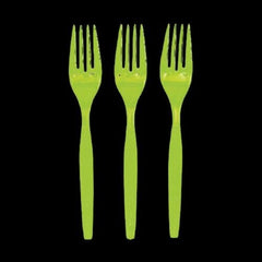 Lime Green Color Plastic Forks