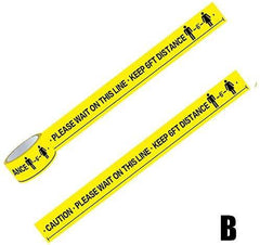 Social Distancing Floor Sign Maintain 6 FT Distance Sticker Tape - Type B