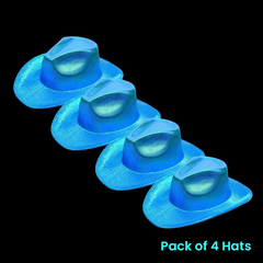 Sparkly Iridescent Glitter Space Blue Cowboy Hats - Pack of 4