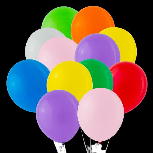 11 Latex Balloons - Assorted Colors