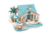 Natural Wood 3D Puzzle Bali Island Villa Craft Building Set