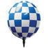 17  Gizmo Blue & White Checkered Balloons