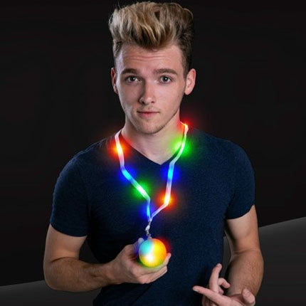 Light Up Flashing Basketball Lanyard Necklaces