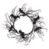Halloween Black Glitter Branch Wreath With Bats 18"