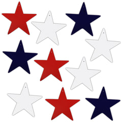 Patriotic Red, White & Blue Star Cutouts - 10 Stars