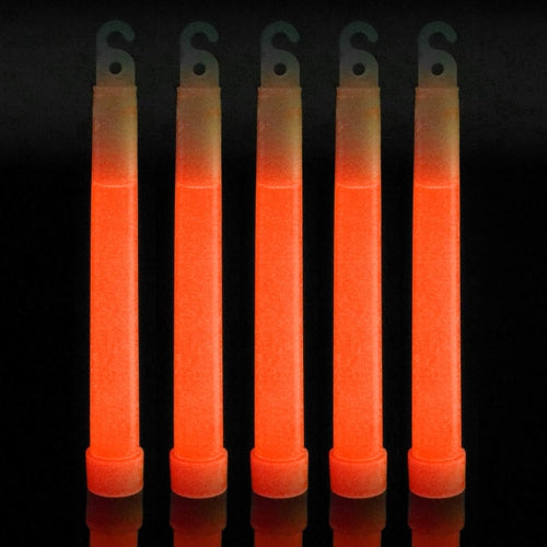6 Inch Ultra-Bright Emergency Industrial Grade Orange Glow Sticks - Pack of 12