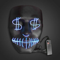 Blue EL Wire Dollar Sign Mask