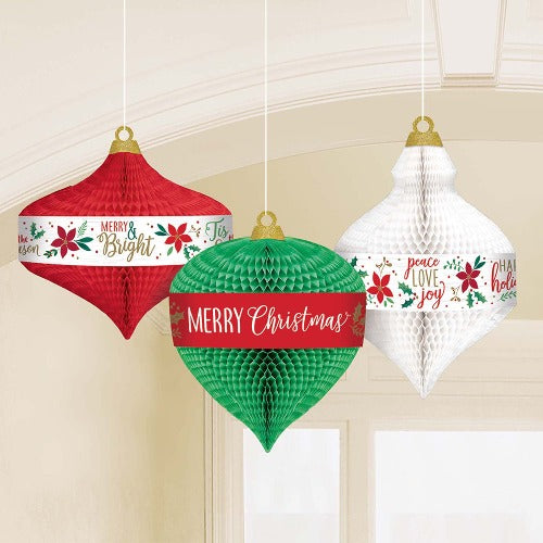 Christmas Hanging Honeycomb Decorations