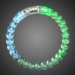 LED Light Up Acrylic Bead Bangle Bracelet - Multi-Color 1 Pc