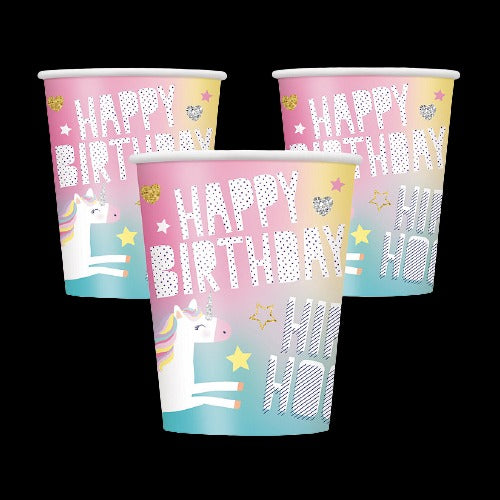 9 Oz Unicorn Birthday Cups