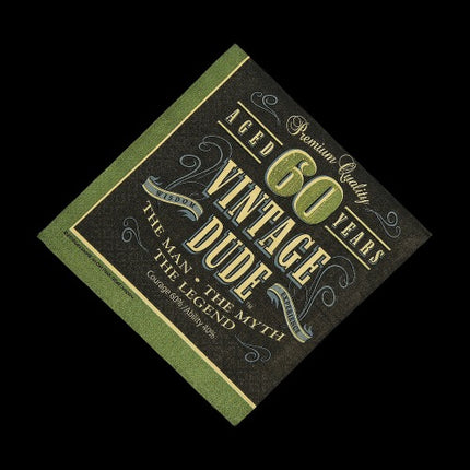 60th Birthday Vintage Dude Luncheon Napkins