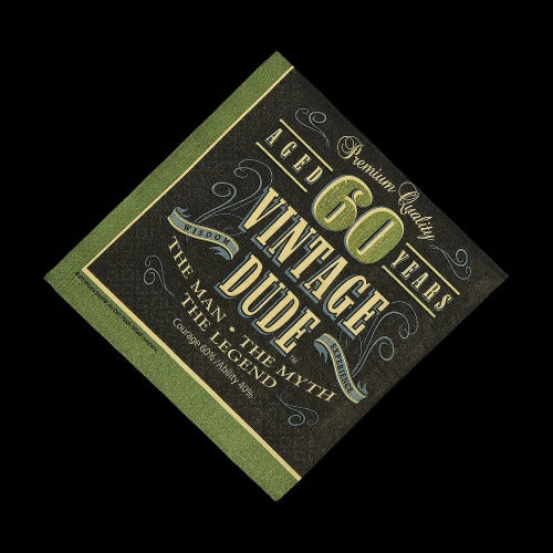 60th Birthday Vintage Dude Luncheon Napkins