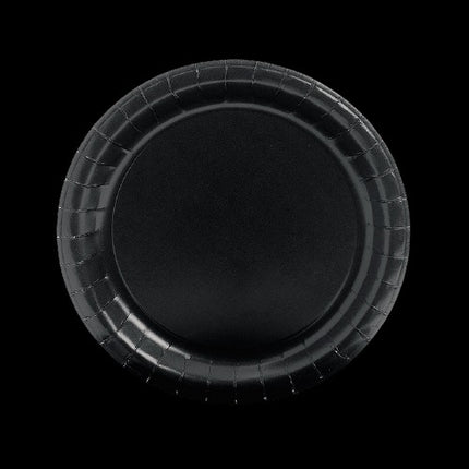 Black Round Paper Dinner Plates