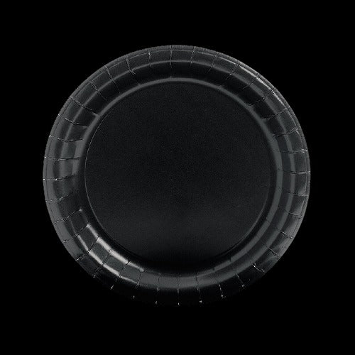 Black Round Paper Dinner Plates