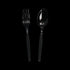 Black Plastic Fork & Spoon Cutlery Set