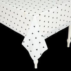 Black & White Triangle Plastic Tablecloth