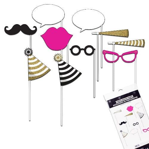 Black & Gold Photo Booth Prop Kit
