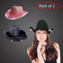 LED Light Up Flashing Sequin Black & Pink Cowboy Hat - Pack of 2 Hats