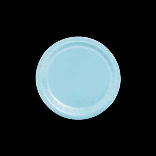 Light Blue Round Paper Dessert Plates