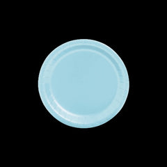 Light Blue Round Paper Dessert Plates