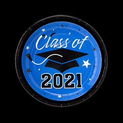 Blue Class of 2021 Paper Dinner Plates