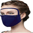 Reusable and Washable Breathable Cloth Face_Mask with Clear Eyes_Shield (Removable)-Pack of 1- Blue