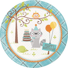 Blue Woodland Happy Birthday Dinner Plates