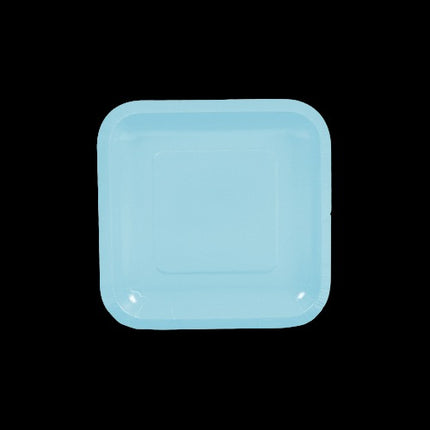 Light Blue Square Paper Dessert Plates