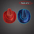 LED Light Up Flashing EL Wire Sequin Blue & Red Cowboy Party Hat - Pack of 2 Hats