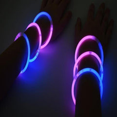 8 Inch Premium Glow Stick Bracelets - Bi Color - Blue/Pink