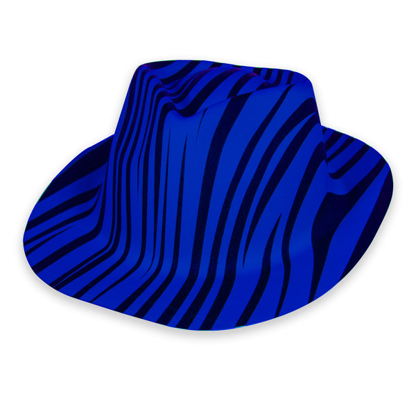 Neon Animal Print Striped Fedora Hats