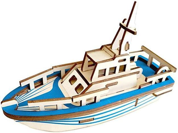 Natural Wood 3D Puzzle Boat Craft Building Set