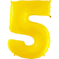 40" Number 5 - Yellow Foil Mylar Balloon
