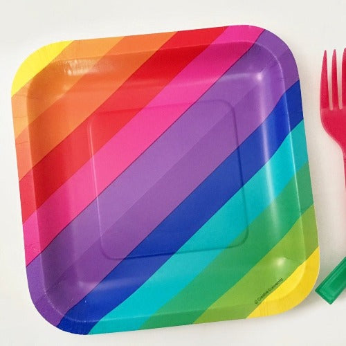 7" Rainbow Dessert Plates