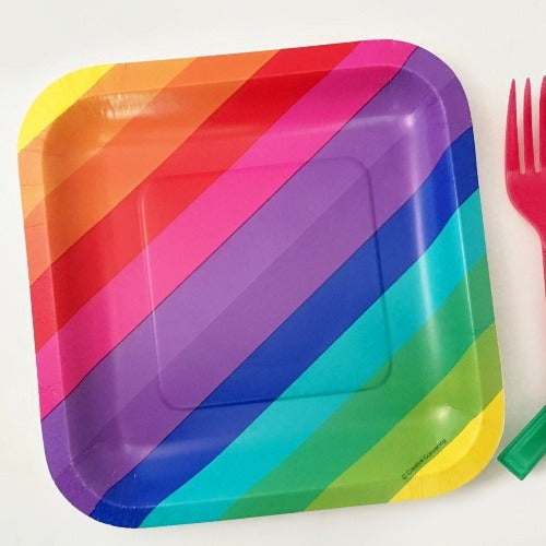 7 Rainbow Dessert Plates