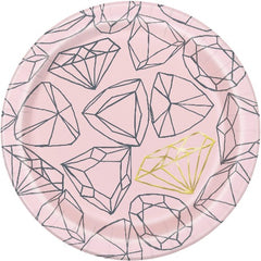 Bridal Shower Diamond Pattern Dessert Plates