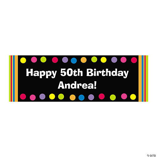 Bright Dots Birthday Custom Banner - Small