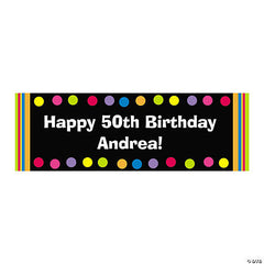 Bright Dots Birthday Custom Banner - Small