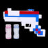 Light Up Pixel Bubble Gun - Red, White & Blue Colored | PartyGlowz