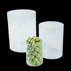 Clear Candy Buffet Cylinders - Pack of 6 Plastic Jars