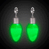 Green LED Light Up Bulb Clip-On Earrings 1 Set