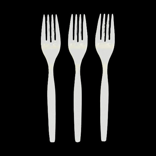 White Color Plastic Forks