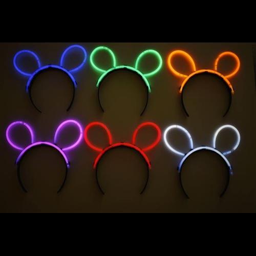 Glow Bunny Ears Headbands - Assorted Colors