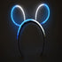 Glow Bunny Ears Headband - Bi Color - Aqua White